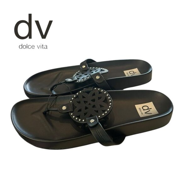 New DV Dolce Vita Women's Black Pandora Slide Sandals 9 - Picture 1 of 6